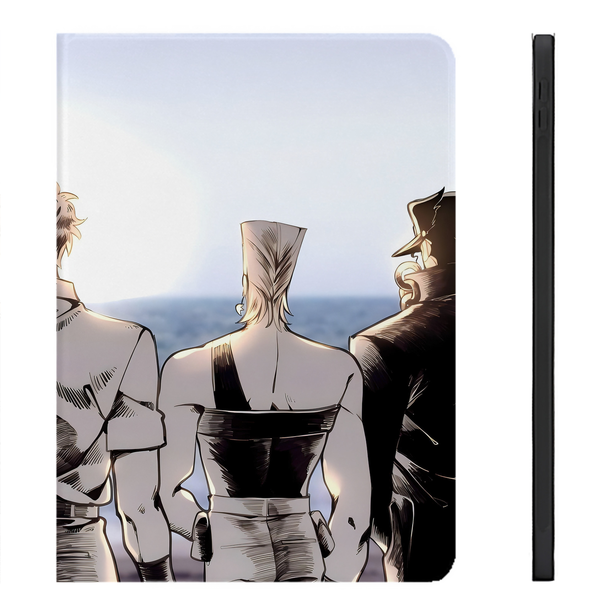（画像用） ジョジョの奇妙な冒険 JoJo's Bizarre Adventure IPadケース ペンホルダー付き ブックスタイルデザイン